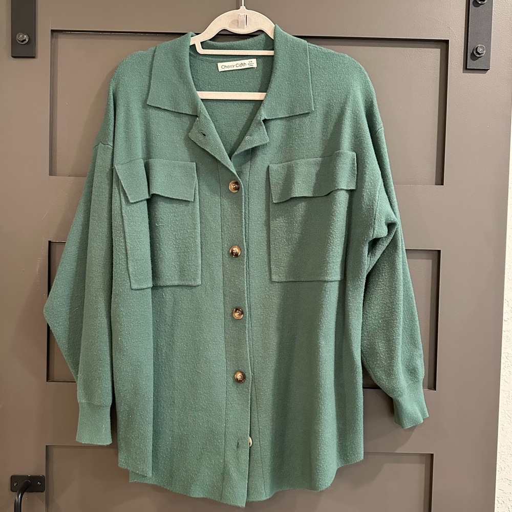 Knit Jacket (Shacket) | Cherry Cloth | Size Small/Medium